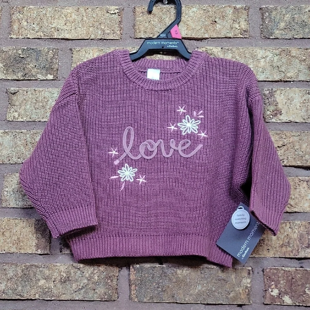 Gerber Modern Moments Love Purple Sweater Size 18 Months New With Tags